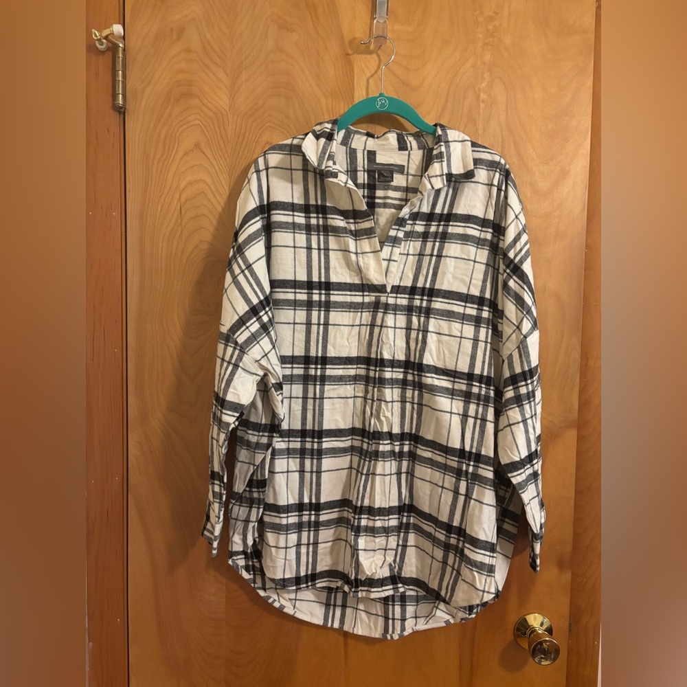 French Connection Black and White Plaid Shirt